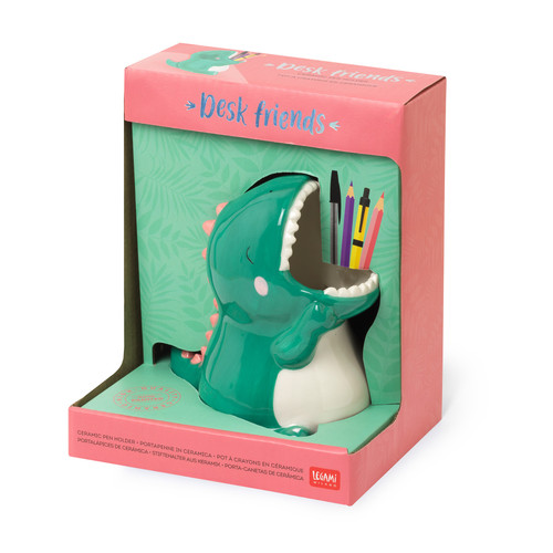 CERAMIC PEN HOLDER - DESK FRIENDS - DINO