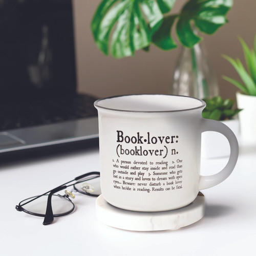 NEW BONE CHINA PORCELAIN MUG - CUP-PUCCINO - BOOK LOVER