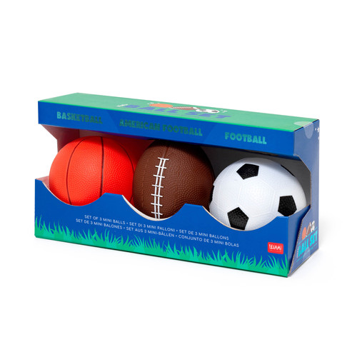 SET OF 3 MINI BALLS - MINI BALL SET - BASKETB+AMERICAN FOOTB.+FOOTB.