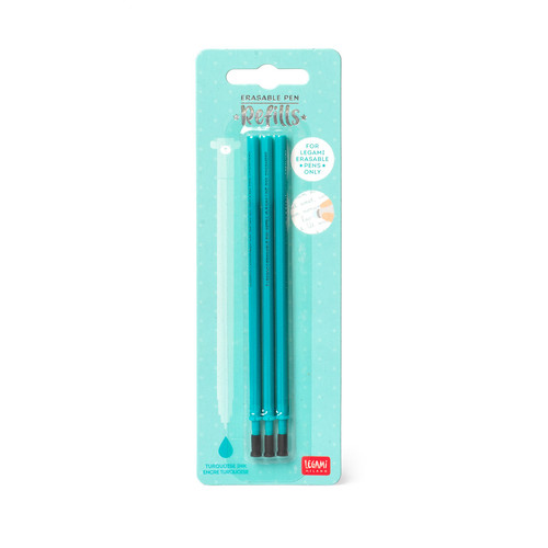 3 PCS  ERASABLE PEN REFILLS - ERASABLE PEN REFILLS - TURQUOISE