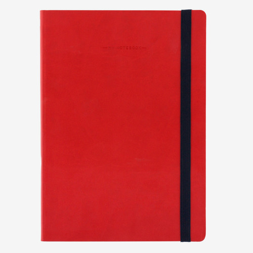 MY NOTEBOOK - LARGE -  LINED - RED PASSION