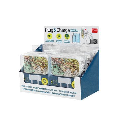 PLUG & CHARGE - 3xUSB - DISPLAY 6PCS