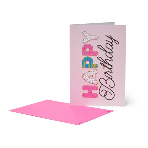 LARGE GREETING CARD - GREETING CARD - HAPPY BIRTHDAY DONUT - DONUT