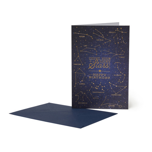 LARGE GREETING CARD - GREETING CARD - LUCKY STARS - STARS