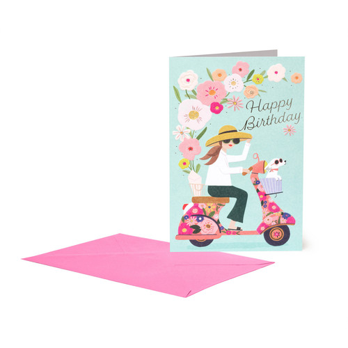 LARGE GREETING CARD - GREETING CARD - BIKE GIRL