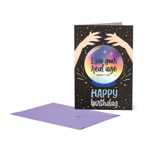 LARGE GREETING CARD - GREETING CARD - CRYSTAL BALL