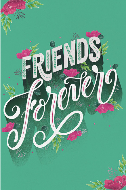 LOVING LETTERING GREETING CARDS - 11.5X17 - FRIENDS FOREVER - PACK OF 5