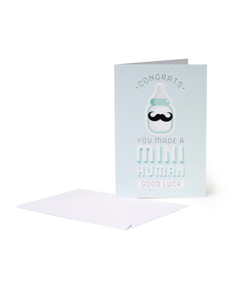 UNUSUAL GREETING CARDS - 11.5X17 - MINI HUMAN BOY - PACK OF 5