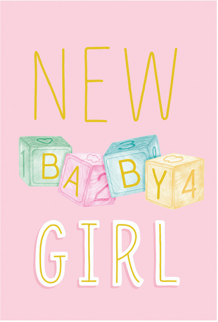 GREETING CARDS - NEW BABY GIRL - PACK OF 5