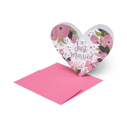 LARGE GREETING CARD - GREETING CARD - JUST MARRIED HEART - HEART