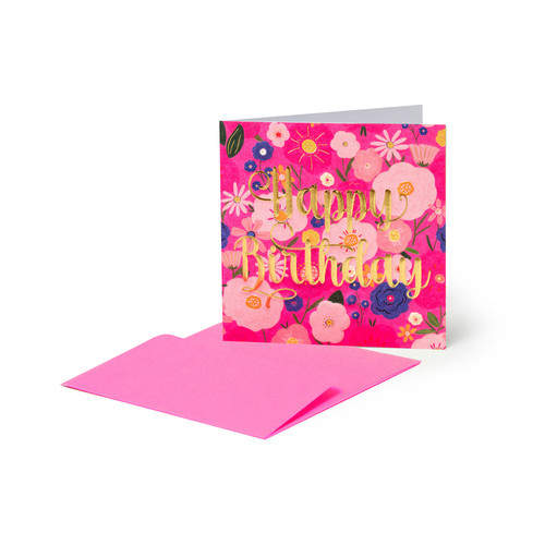 SMALL GREETING CARD - FLOWERS - FLOWERS