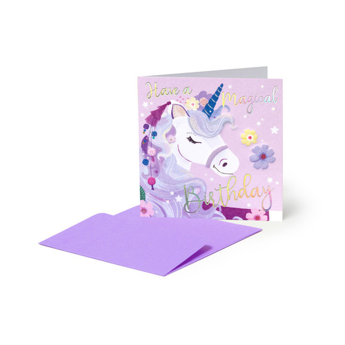 SMALL GREETING CARD - UNICORN - UNICORN