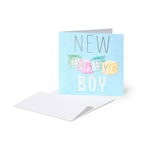 SMALL GREETING CARD - NEW BABY BOY