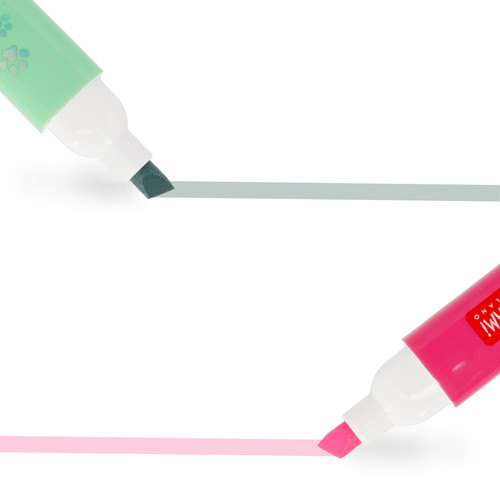 SET OF 6 DUAL-TIP HIGHLIGHTERS - MEOW - KITTY