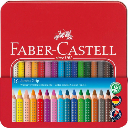 Faber- Castell Colour Pencil Jumbo Grip - Tin of 16