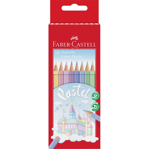 Faber-Castell Colour Pencils Pastel Hexagonal - Pack of 10