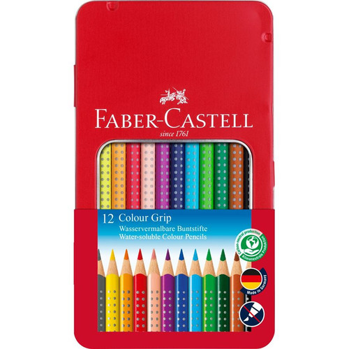 Faber-Castell Colour Pencil Colour Grip - Tin of 12