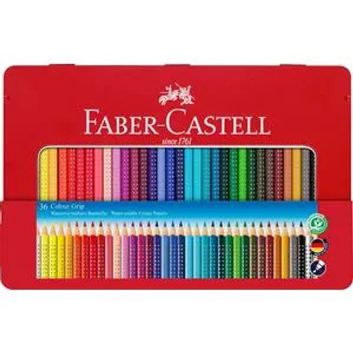 Faber-Castell Colour Pencil Colour Grip - Tin of 36