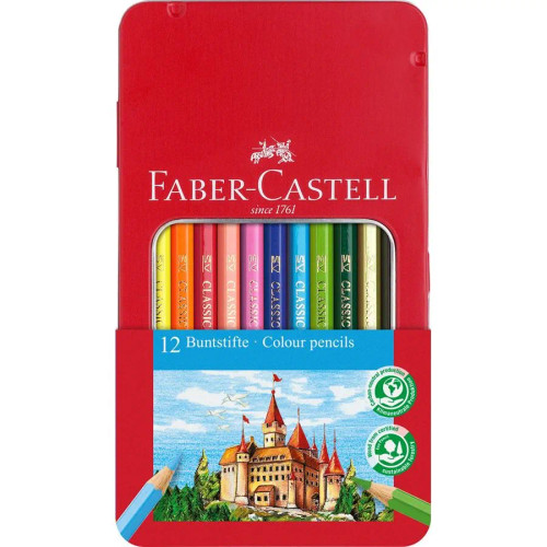 Faber-Castell Colour pencils hexagonal - Tin of 12