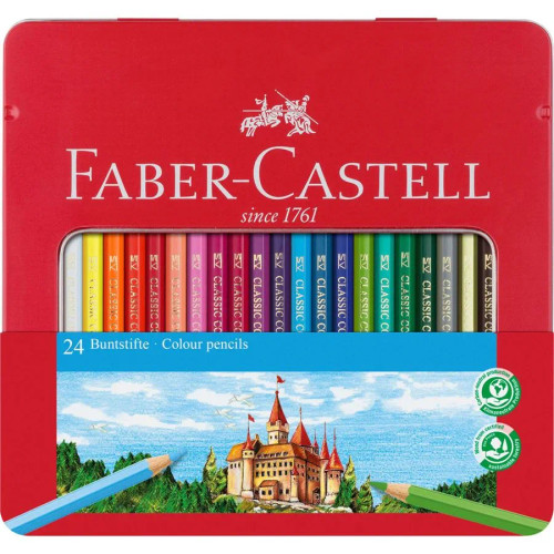 Faber-Castell Colour pencils hexagonal - Tin of 24