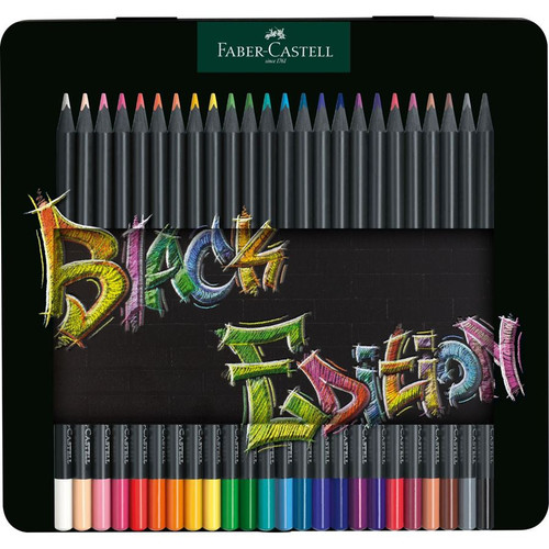 Faber-Castell Colour Pencils Black Edition - Tin of 24
