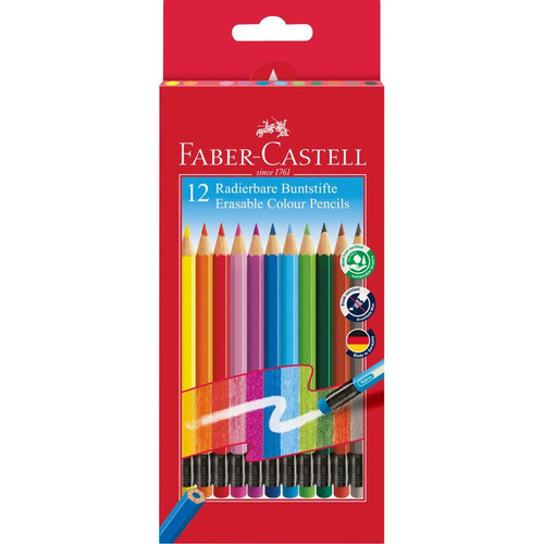 Faber-Castell Colour pencils erasable - Pack of 12