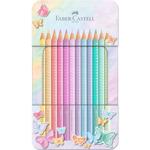 Faber-Castell Pastel Colour pencil Sparkle - Tin of 12