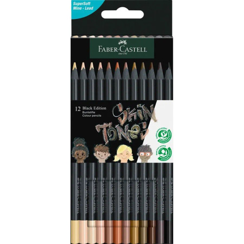 Black Edition Colour Pencils skin tones - Pack of 12