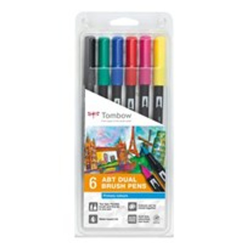 Tombow ABT Dual Brush Pen Primary Colours - Set of 6