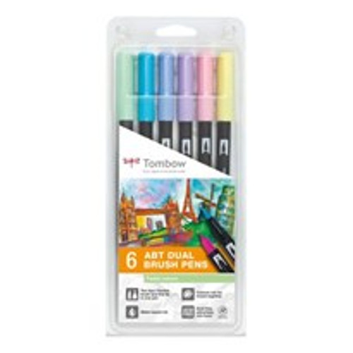 Tombow ABT Dual Brush Pen Pastel Colours - set of 6