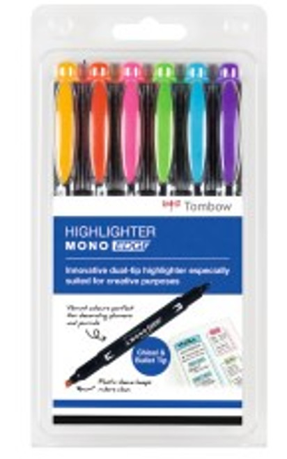 Tombow MONO Edge Highlighters - Pack of 6