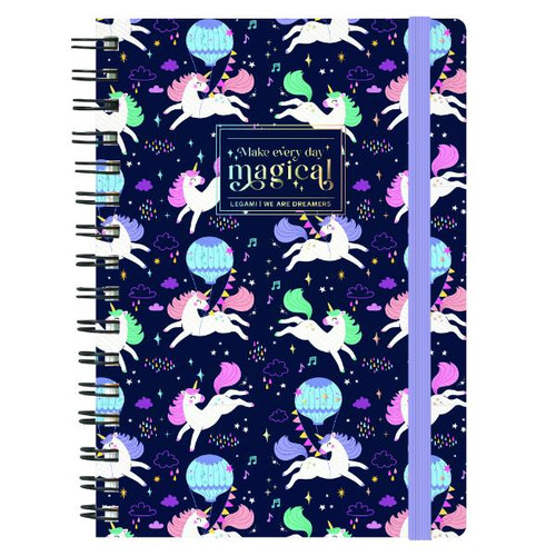 SPIRAL NOTEBOOK - LARGE LINED - UNICORN