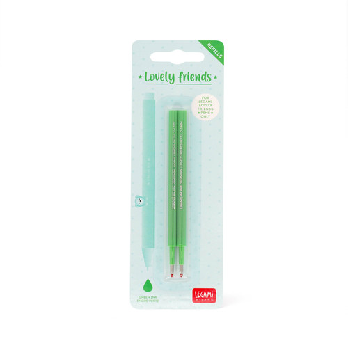 2 REFILLS GEL PEN L. FRIENDS - LOVELY FRIENDS REFILL SET - GREEN