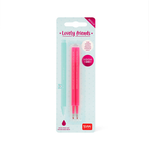 2 REFILLS GEL PEN L. FRIENDS - LOVELY FRIENDS REFILL SET - NEON PINK
