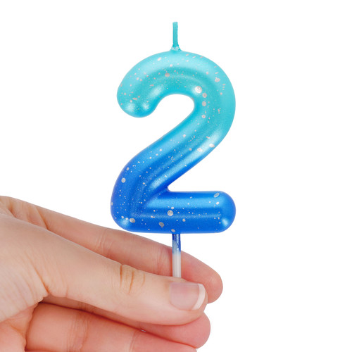 CAKE CANDLE - HAPPY BIRTHDAY CANDLE - BLUE - 2
