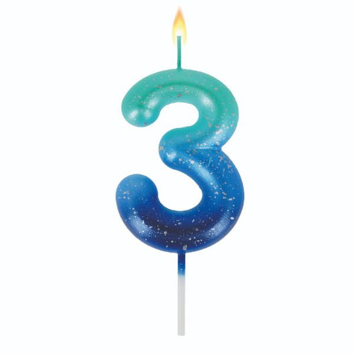 Cake Candle - Happy Birthday Candle - Blue 3