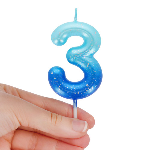 CAKE CANDLE - HAPPY BIRTHDAY CANDLE - BLUE - 3