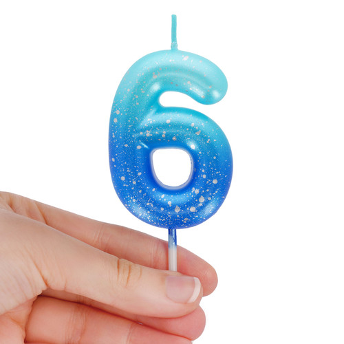 CAKE CANDLE - HAPPY BIRTHDAY CANDLE - BLUE - 6