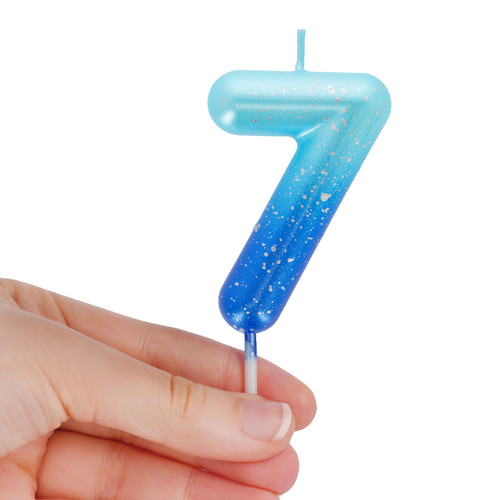 CAKE CANDLE - HAPPY BIRTHDAY CANDLE - BLUE - 7