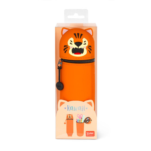 2-IN-1 SILICONE PENCIL CASE - KAWAII - TIGER