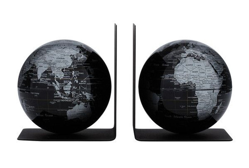 Globe Bookends - Black / Silver