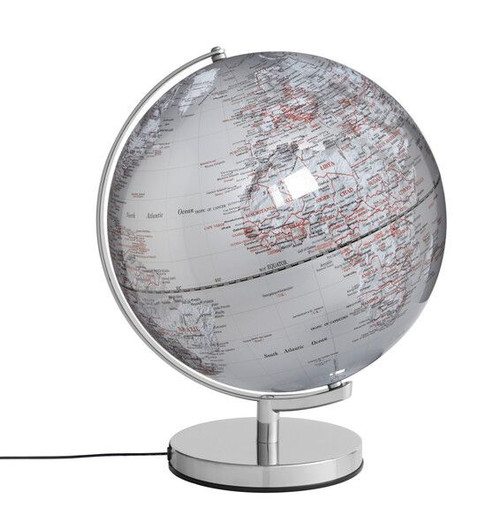Stellar Light Illuminated Globe 30cm - Silver/Silver
