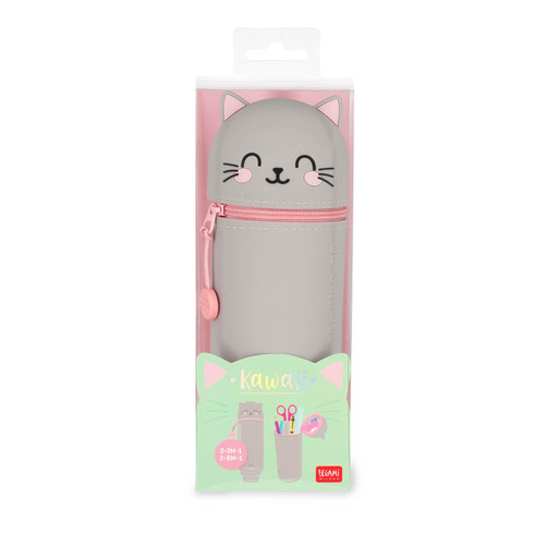 2-IN-1 SILICONE PENCIL CASE - KAWAII - KITTY