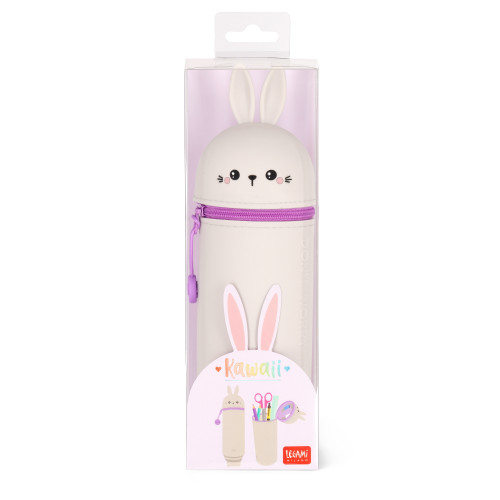 2-IN-1 SILICONE PENCIL CASE - KAWAII - BUNNY