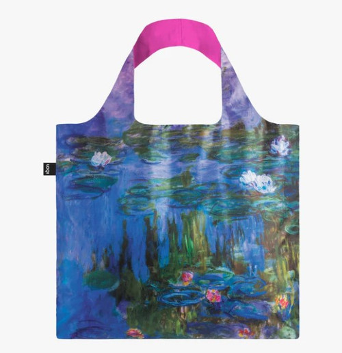 Claude Monet Water Lillies - Recycled Bag Neon Pink