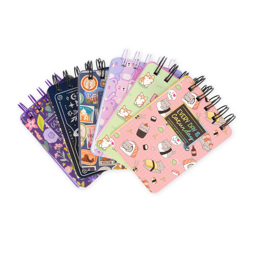 LINED SPIRAL- BOUND NOTEPAD - SPIRAL NOTEPAD - MINI - SUSHI CAT