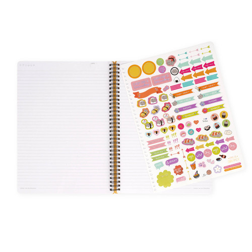 LINED SPIRAL- BOUND NOTEPAD - SPIRAL NOTEBOOK - MAXI - SUSHI CAT