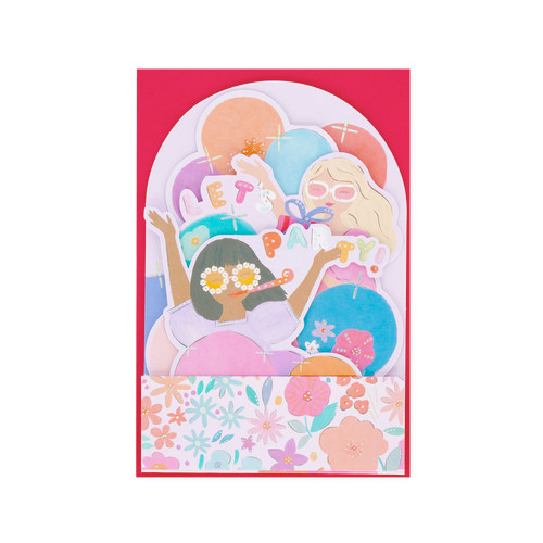 POP-UP CARD - POP-UP GREETING CARD - PARTY GIRLS