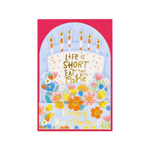 POP-UP CARD - POP-UP GREETING CARD - BIRTHDAY CAKE Flowers
