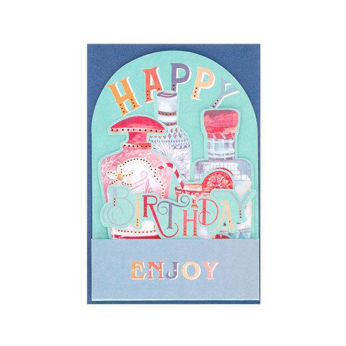 POP-UP CARD - POP-UP GREETING CARD - COCKTAIL Bottle